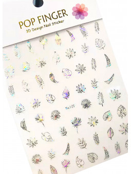 Stickers Plumes Argent Pour Ongles